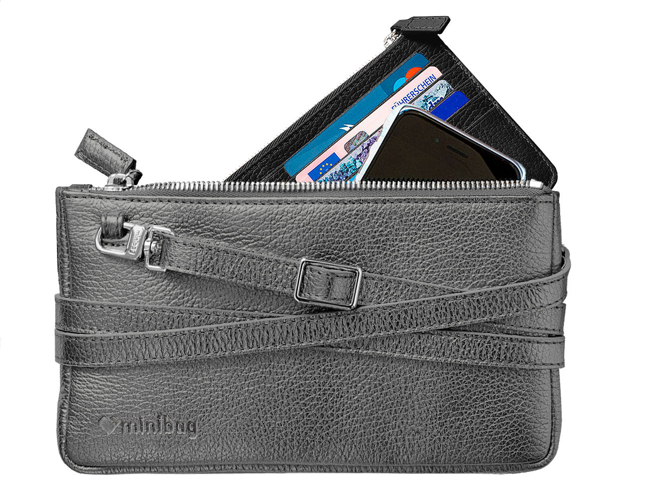 minibag metallic anthracite & Wallet