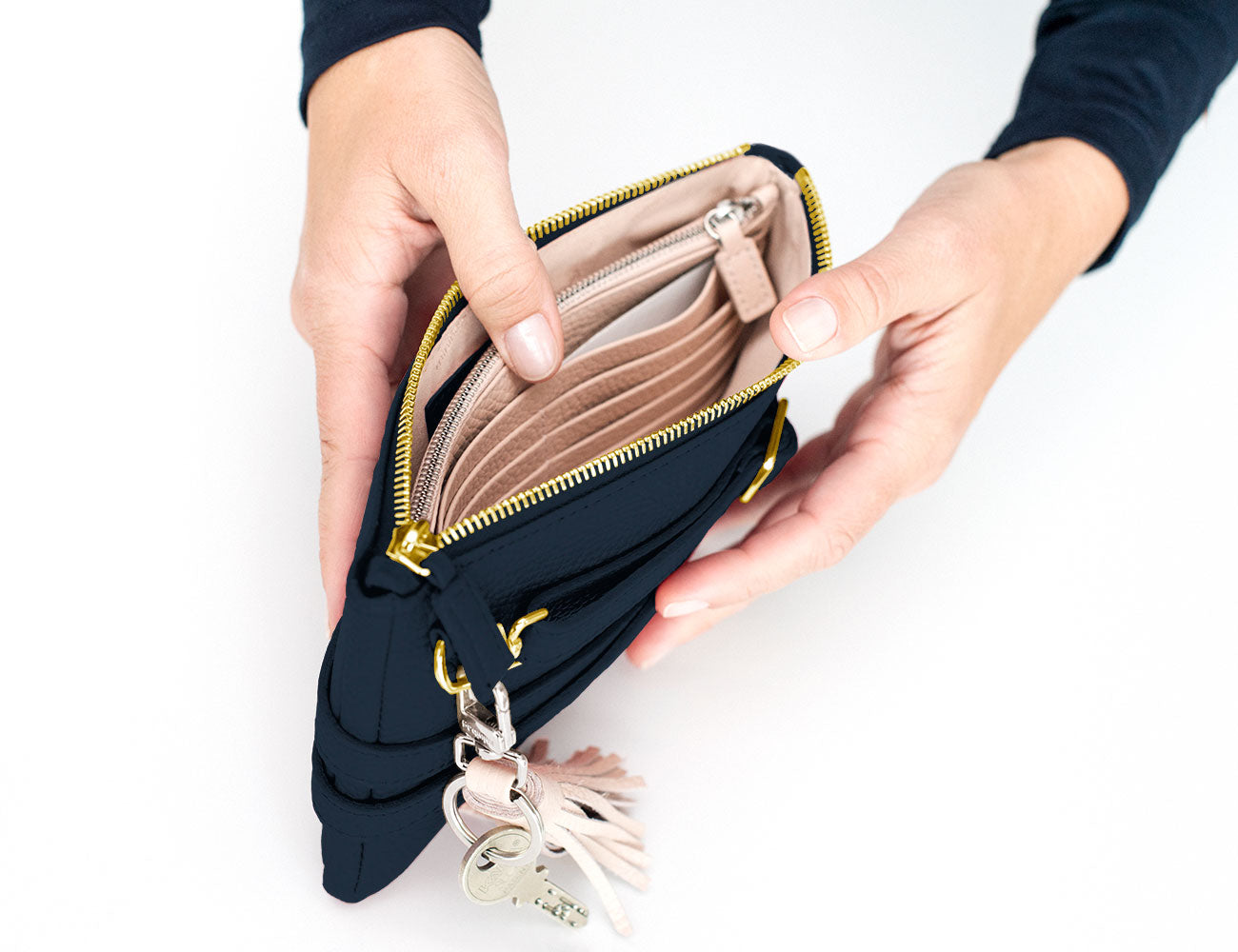 minibag navy GOLD & Wallet Bundle